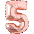 thumbnail image 1 of Yanonmyfd Globos de 40 pulgadas de números de papel de aluminio para helio, globos para fiestas de cumpleaños, banquetes, decoración digital (ROSEGOLD1),ROSEGOLD5, 1 of 18