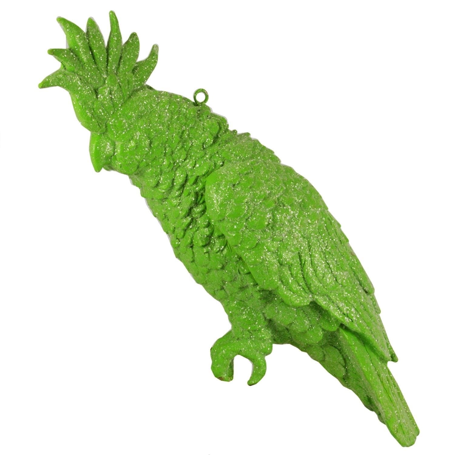 Allstate 13" Green Glittered Cockatoo Christmas Ornament