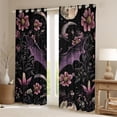 thumbnail image 2 of Homewish Boho Gothic Bat Blackout Curtains Set of 2 (52x84 Each) for Teens, Groovy Flower Botanical Window Curtains, Mystic Moon Galaxy Curtains and Drapes, Window Curtains Decor, 2 of 6
