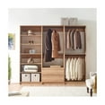 thumbnail image 2 of Maykoosh Closet System Customizible, Walk-In Wardrobe Organizer, Closet System with Hanging, Hanging Rods, Drawers, Heavy Duty-Color:Oak,Size:Model ECA 3 Closet, 2 of 6