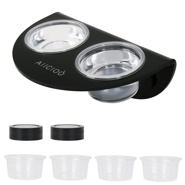 AIICIOO Reptile Feeder Cup Gecko Feeder Ledge with 6 pieces Food Water Cups Dish Bowl