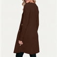 thumbnail image 4 of Women's Knit Dress Long Sleeve Casual Crew Neck Tunic Dresses with Pockets Button Side Fall Winter Trendy Outfits Brown L(L), 4 of 9