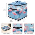 thumbnail image 3 of Flamingo Large Capacity Foldable Storage Container Basket with Handle, 10.8"x10.5"x10.6" Storage Box Bin, 3 of 6