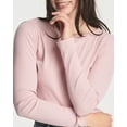 thumbnail image 4 of Real Essentials 4-Pack: Women's Long Sleeve Ribbed Knit Cotton Crew Neck Crop Top Shirt - (Available in Plus), 4 of 6