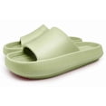 thumbnail image 1 of Zapatillas de baño para mujer, para interior y exterior, sencillas, modernas, suaves, de EVA, para ducha en casa, tallas 38 a 39, para pies de 9,8 pulgadas de largo, color verde, 1 of 12