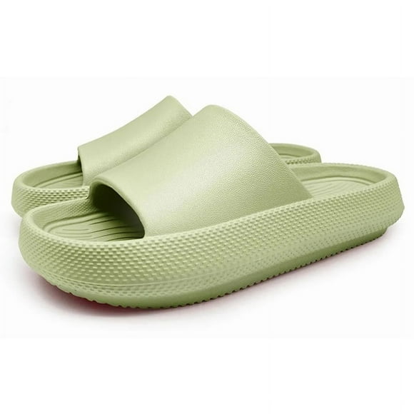 Zapatillas de baño para mujer, para interior y exterior, sencillas, modernas, suaves, de EVA, para ducha en casa, tallas 38 a 39, para pies de 9,8 pulgadas de largo, color verde