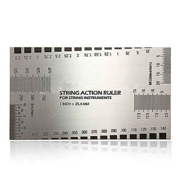 Durable Acoustic Electric Guitar String Action Ruler Gauge Tool in/mm for Guitar Bass Mandolin Banjo Measuring Tools 