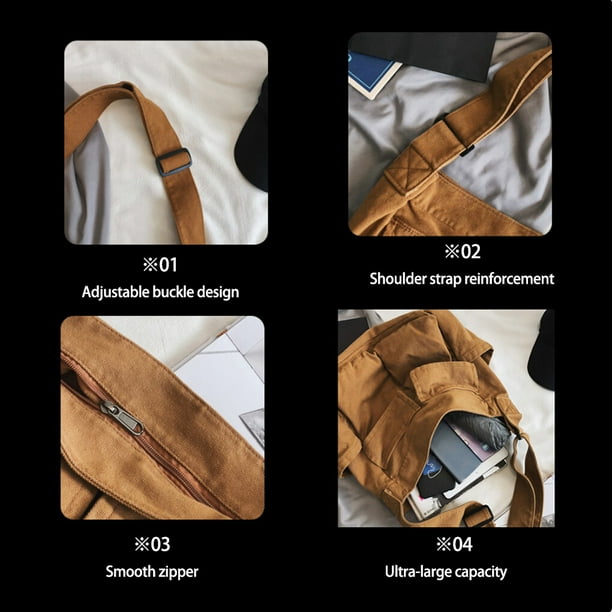 VONKY Women Men Messenger Bags Casual Pack with Zipper Large Capacity Unisex Shoulder Bag Daily Wear Students Teenager Decoration Green Walmart