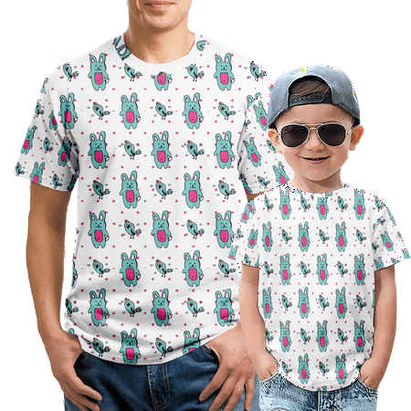 

KONEW Shirts Cute Rabbit Print Men Shirts Unique Boys Costume