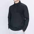 thumbnail image 2 of ZCFZJW Lightweight 1/4 Zip up Pullover Sweatshirts for Men Trendy Solid Color Long Sleeve Mock Neck Athletic Workout Basic Tees Shirt Black M, 2 of 9