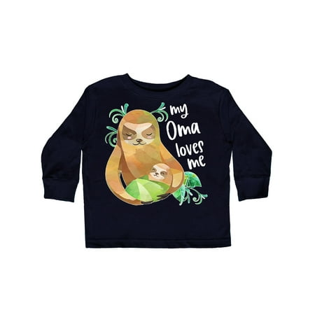 

Inktastic My Oma Loves Me Cute Sloth and Baby Gift Toddler Boy or Toddler Girl Long Sleeve T-Shirt