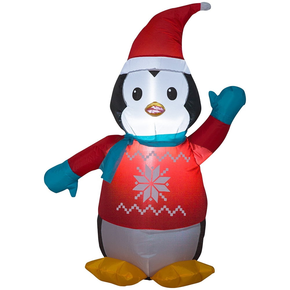 Gemmy 3.5' AirblownPenguin w/Sweater Christmas Inflatable