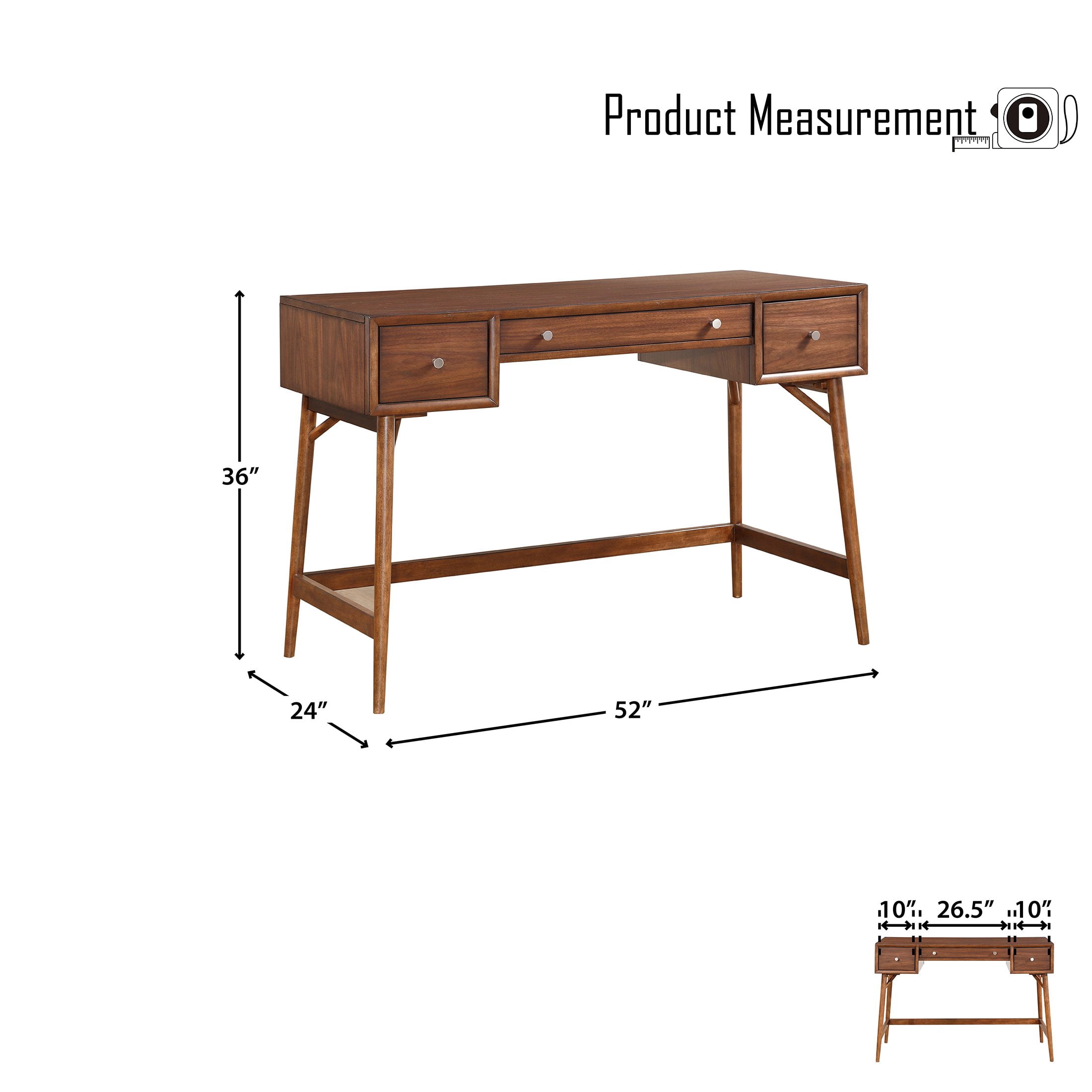 OakvillePark Coburg Counter Height Writing Desk, Brown