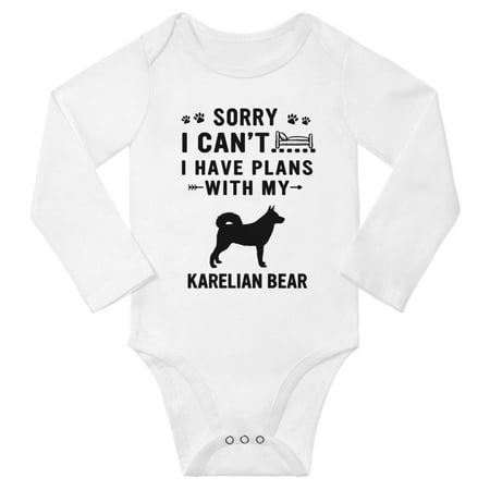 

Sorry I Can t I Have Plans With My Karelian Bear Baby Long Sleeve Jumpsuits (White 3-6 Months)