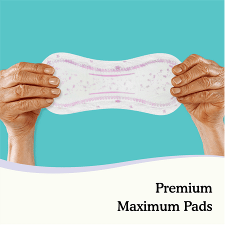 Because Premium Pads for Women - Discreet, Individually Wrapped Incontinence Liners - Maximum Absorbency, 20 Pads