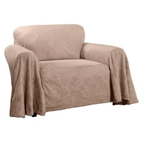Innovative Textile Solutions 1-Piece Plush Damask Throw Chair Slipcover, Blush