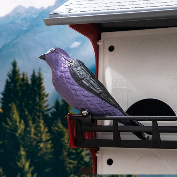 S&K Purple Martin Decoy, Realistic Plastic Martin Attractor with Perch Clamp, Purple and Black Bird Replica for Colony Establishment on Martin Houses