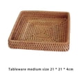 thumbnail image 2 of Injueey Cesta de ratán tejida a mano, contenedor de papelería, caja de almacenamiento de mimbre, caja de escritorio de estilo nórdico, Type3 NO3, 2 of 6