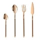 thumbnail image 1 of [Oro rosa] Set de vajilla de 4 piezas, juego de cuchillo y tenedor para carne, cocina occidental, pequeño diablo, 1 of 2