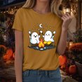 thumbnail image 5 of Towmus Women Halloween T-Shirt Cute Ghost Graphic Fall Shirt Pumpkin Tees Short Sleeve Tops, 5 of 7