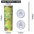 thumbnail image 3 of Camouflage 20 Oz Stainless Steel Skinny Tumbler – Vacuum Insulated Slim Travel Cup with Lid & Stainless Steel Straw, 360° Full Wrap Printed Tumbler for Home, Office & Outdoor Use, 3 of 6
