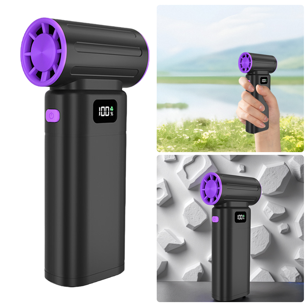HUISZJ Jet Dry Mini Blower, Mini Fan Electric Air Duster, Multifunctional Wireless Dust Blower for Home Car (Black)