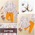 thumbnail image 4 of Fioukiay Conjunto De Ropa De Otoño Para Niñas Pequeñas Con Diseño Floral A Cuadros Y Túnica Alta+Polainas Trajes Boutique Ropa (Amarillo 4T), 4 of 5