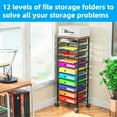 thumbnail image 4 of Carro organizador de archivos Simple Trending de metal y madera con 12 niveles y ruedas, 4 of 6