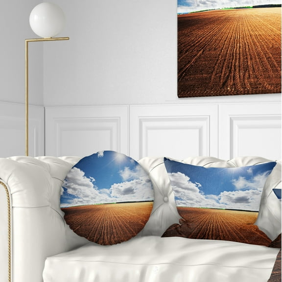 Designart 12" x 20" Blue Polyester Throw Pillow