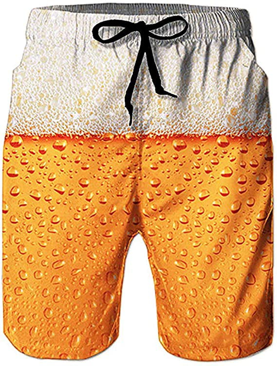 Wild Tiger Mens Summer Swim Trunks 3D Graphic Quick Dry Funny Beach Board Shorts with Mesh Lining 