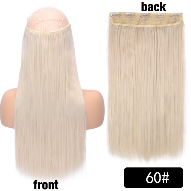 Typpkmm Hair Extensions, 5 Clip Recto Synthetic Fiber, 22 Inch Red Black Blonde Clip In Hairpiece for Women