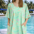 thumbnail image 5 of Miss Lavish London Kaftan Dresses for Women,Beach Kaftan Coverups,,Long Beach & Swimsuit Coverups,Plus Size African Caftan Dress,Moroccan Style Loungewear Healing Floral Olive Green M, 5 of 6