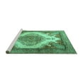 thumbnail image 2 of Ahgly Company Machine Washable Indoor Square Persian Turquoise Blue Traditional Area Rugs, 5' Square, 2 of 4