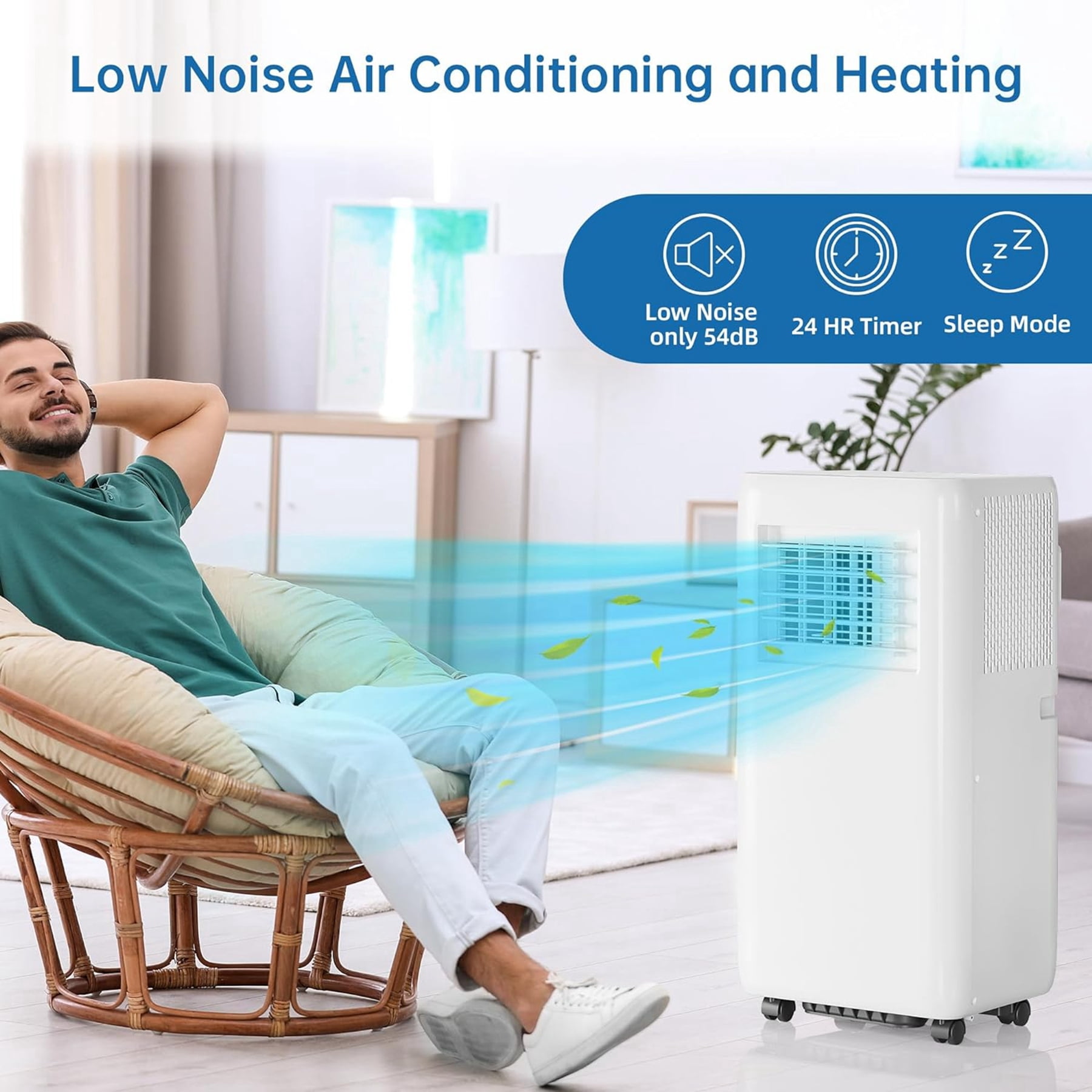 Aoile 10,000BTU ASHRAE Portable Air Conditioner 3-In-1 Quiet AC Unit Cools Rooms up to 450 Sq.Ft