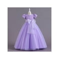 thumbnail image 2 of hirigin Kids Girl’s Tulle Dress, Short Sleeve Crew Neck Flower Bowknot Patchwork Dress for Party Stage Show, 2 of 9