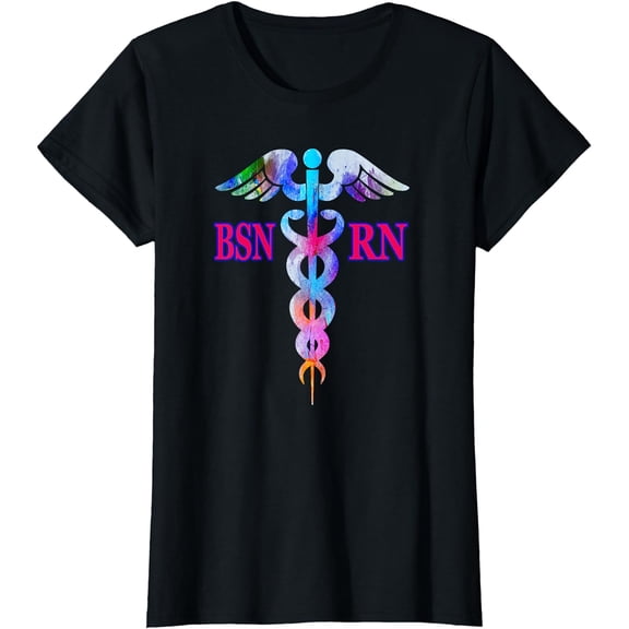 BSN Registered Nurse RN Caduceus Nursing Emblem Graphic Gift T-Shirt