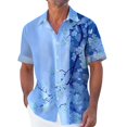 thumbnail image 1 of Chemise Bleue pour Hommes, T-Shirts en Polyester pour Hommes, Chemise pour Séjours pour Hommes, Chemise Décontractée Imprimée Numérique Funky pour l'Été, 1 of 3