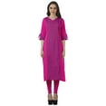 thumbnail image 1 of Moomaya Kurti Imprimée pour Femmes Longueur Genou Tunique Col en V Robe Grande Taille, 1 of 6