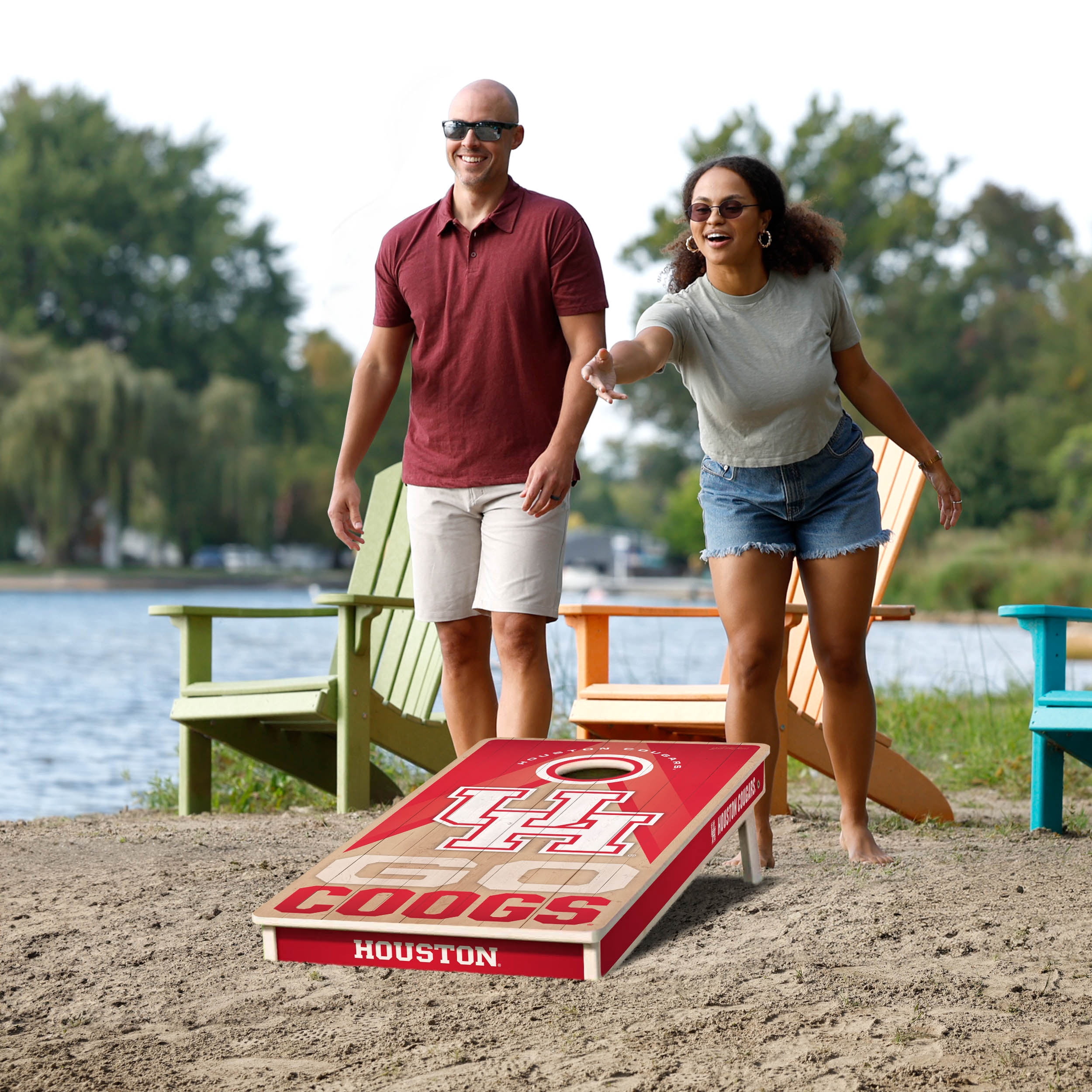 YouTheFan NCAA Houston Cougars 2X4 Slogan Series Cornhole NO BAGS