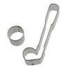 Hole In One Cookie Cutter 2 Pc Set - Golf Club, Round Ball Cookie Cutters Hand Made in the USA from Tin Plated Steel