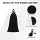 thumbnail image 2 of Uxcell 2-Pack Gorro de Sauna para Mujeres y Hombres, Gorro de Sauna de Fieltro Vaporarium Suave Duradero Cómodo Transpirable [Blanco y Negro], 2 of 7
