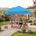 thumbnail image 2 of CROWN SHADES 8x8 Pop Up Canopy with One Push Setup Easy Outdoor Sun Shade for Events Parties Camping Sky Blue, 2 of 7