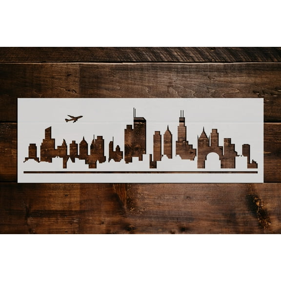 City View Stencil - Art and Wall Stencil (3"x9")