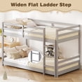 thumbnail image 6 of Twin Over Twin Kids Bunk Bed, UHOMEPRO Solid Wood Floor Bunk Bed for Kids Bedroom, High Safety Rail, Ladder, Heavy Duty Space-Saving Bunk Beds, Convertible into 2 Twin Beds, Grey, 6 of 8