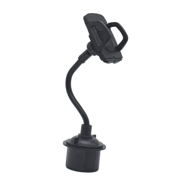 Soporte para teléfono con forma de taza para coche, soporte para teléfono móvil para vehículo, manguera larga, ajustable y flexible. Negro