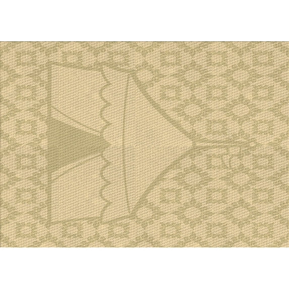 Ahgly Company Indoor Rectangle Patterned Metallic Gold Area Rugs, 2' x 4'