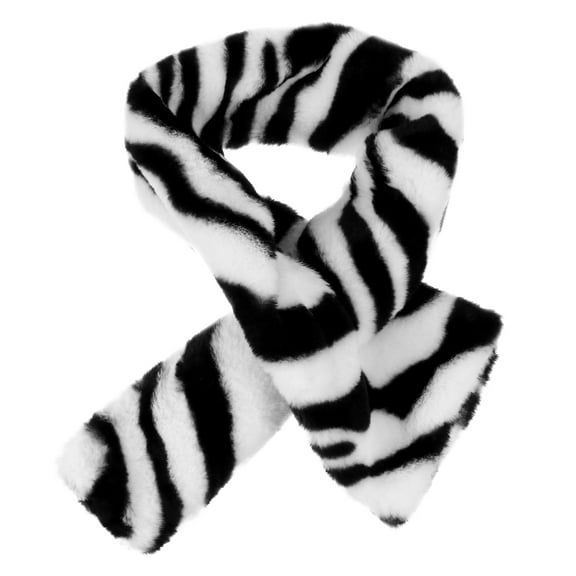 1pc Autumn Winter Zebra-stripe Scarf Warm Neck Scarf Cross Tie Neck Warmer