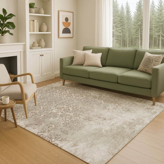 Addison Rugs Chantille Indoor/Outdoor Transitional Casual Beige Machine Washable Rectangle Rug, 10' x 14'