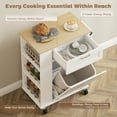 thumbnail image 4 of HOMCOM Rolling Kitchen Island, Tilt Out Trash Can Cabinet, White, 4 of 10