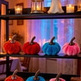 thumbnail image 4 of 1 pcs Fall Autumn Artificial Velvet Pumpkins, Mini Faux Pumpkins for Thanksgiving Harvest Home Farmhouse Wedding Decor Centerpieces Table Mantel Autumn Decor, 4 of 7